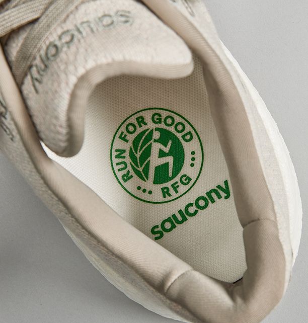 A close up of a Saucony shoe.